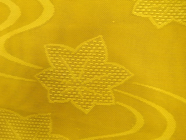  紗　流水に楓模様織り出し　名古屋帯